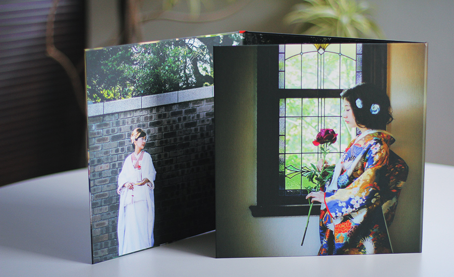 おしゃれな結婚式前撮りのパノラマ写真台紙3面