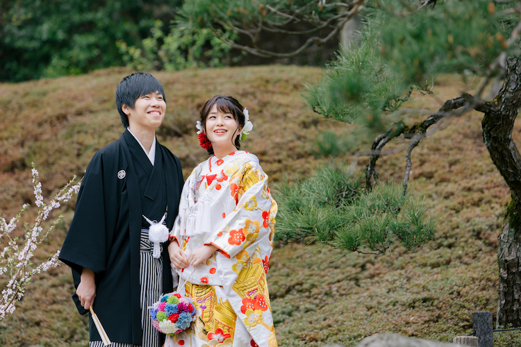 肥後細川庭園結婚式の和装前撮り写真撮影