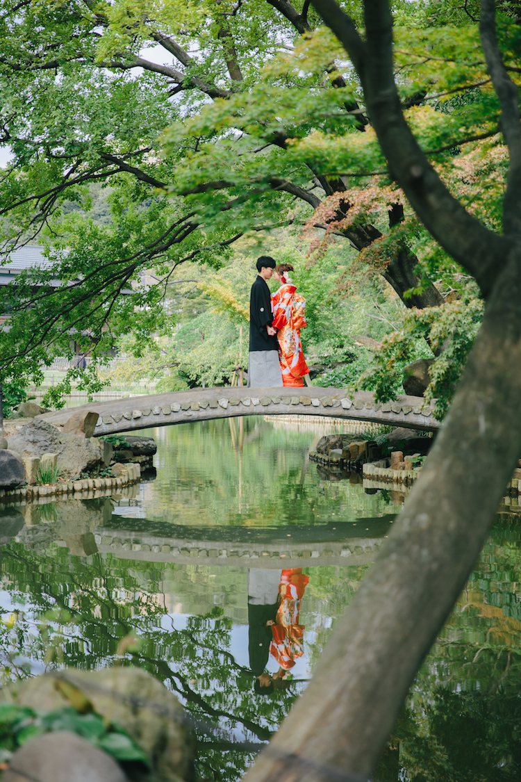 肥後細川庭園結婚式の和装前撮り写真撮影